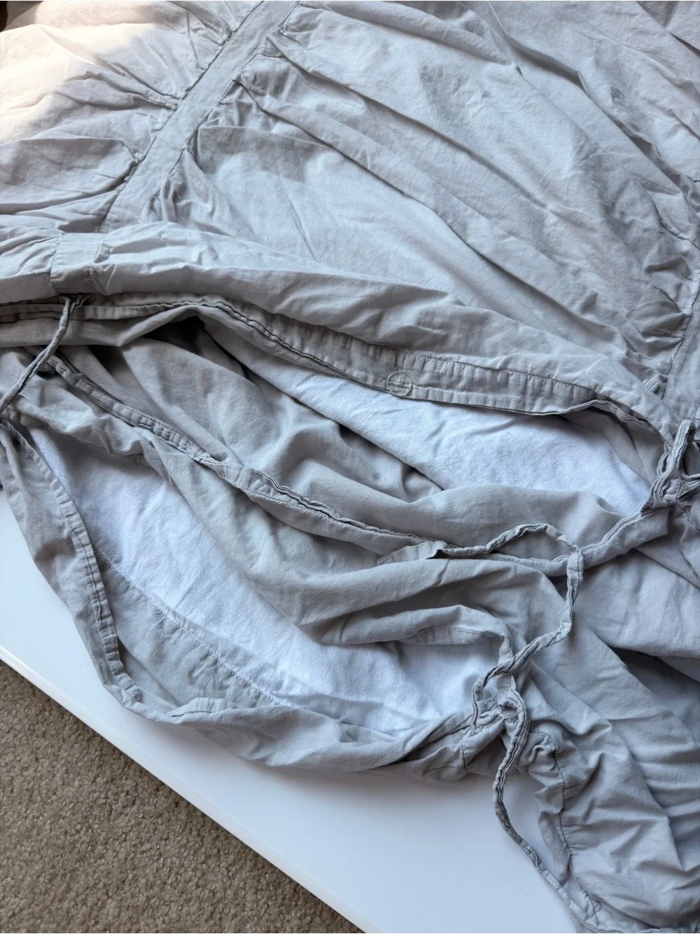 Pottery Barn Light Gray Duvet Cover